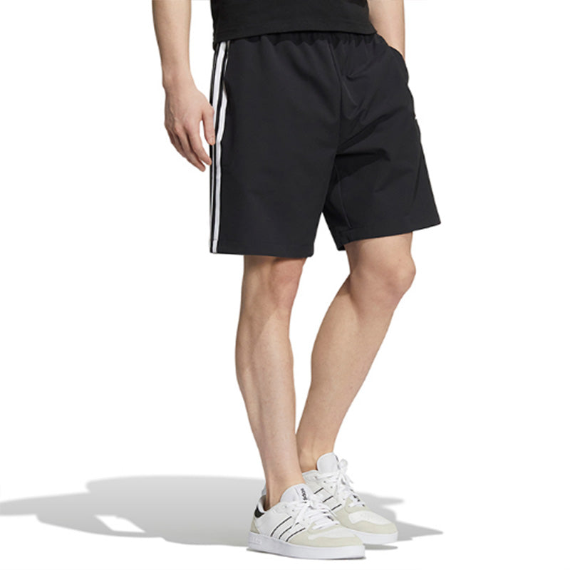 adidas neo Solid Color Logo Athleisure Casual Sports Shorts Black HD4713