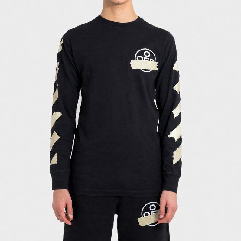 Off-White Tape Arrows Long Sleeve T-Shirt 'Black' OMAB001R201850021048