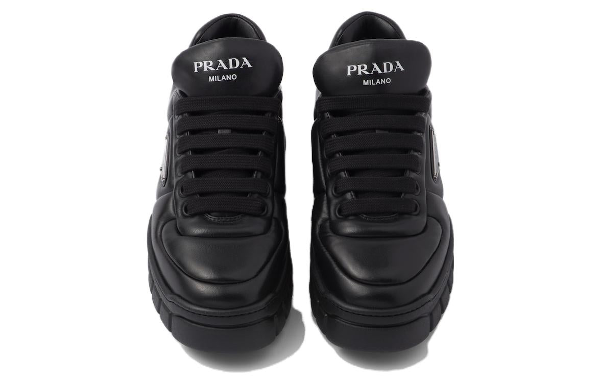 (WMNS) PRADA Padded Nappa Leather Sneakers 'Black' 1E136N_2DL8_F0002_F_B030