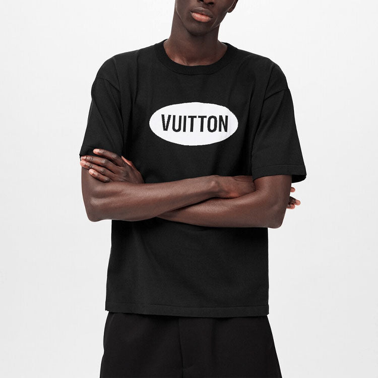Men's LOUIS VUITTON Round Neck Short Sleeve Black 1A9T5S