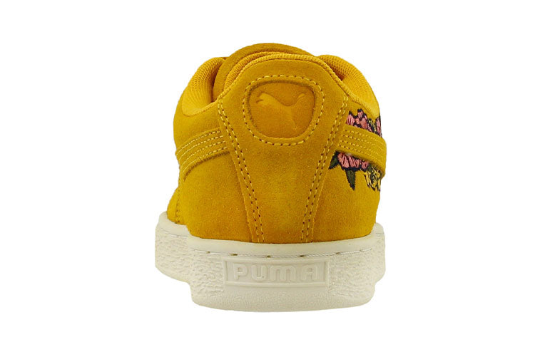 (WMNS) PUMA Suede TOL Embroidery Floral Lace Up Casual Shoes Yellow 370245-01