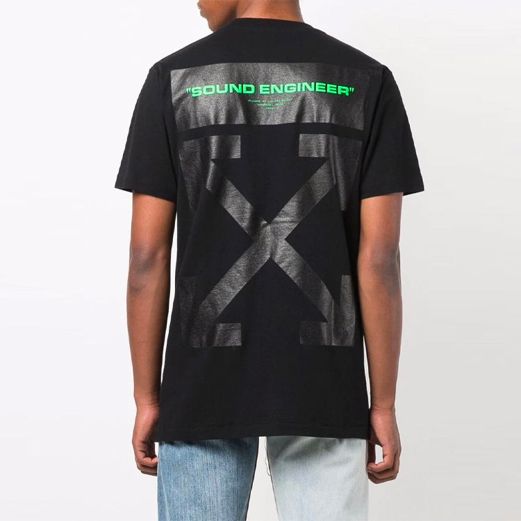 Off-White FW21 Pattern Printing Round Neck Short Sleeve Version Black OMAA027G21JER0031059