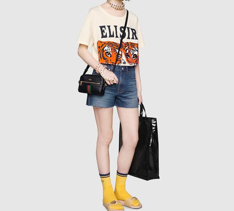 (WMNS) Gucci Knit Denim Shorts Blue 502798-XDATF-4206