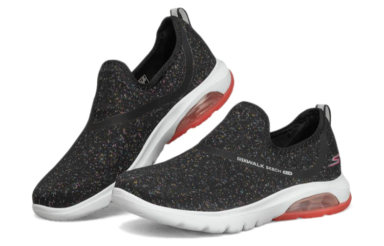 (WMNS) Skechers Go Walk Air Sneakers Black/White/Red 16097-BKHP