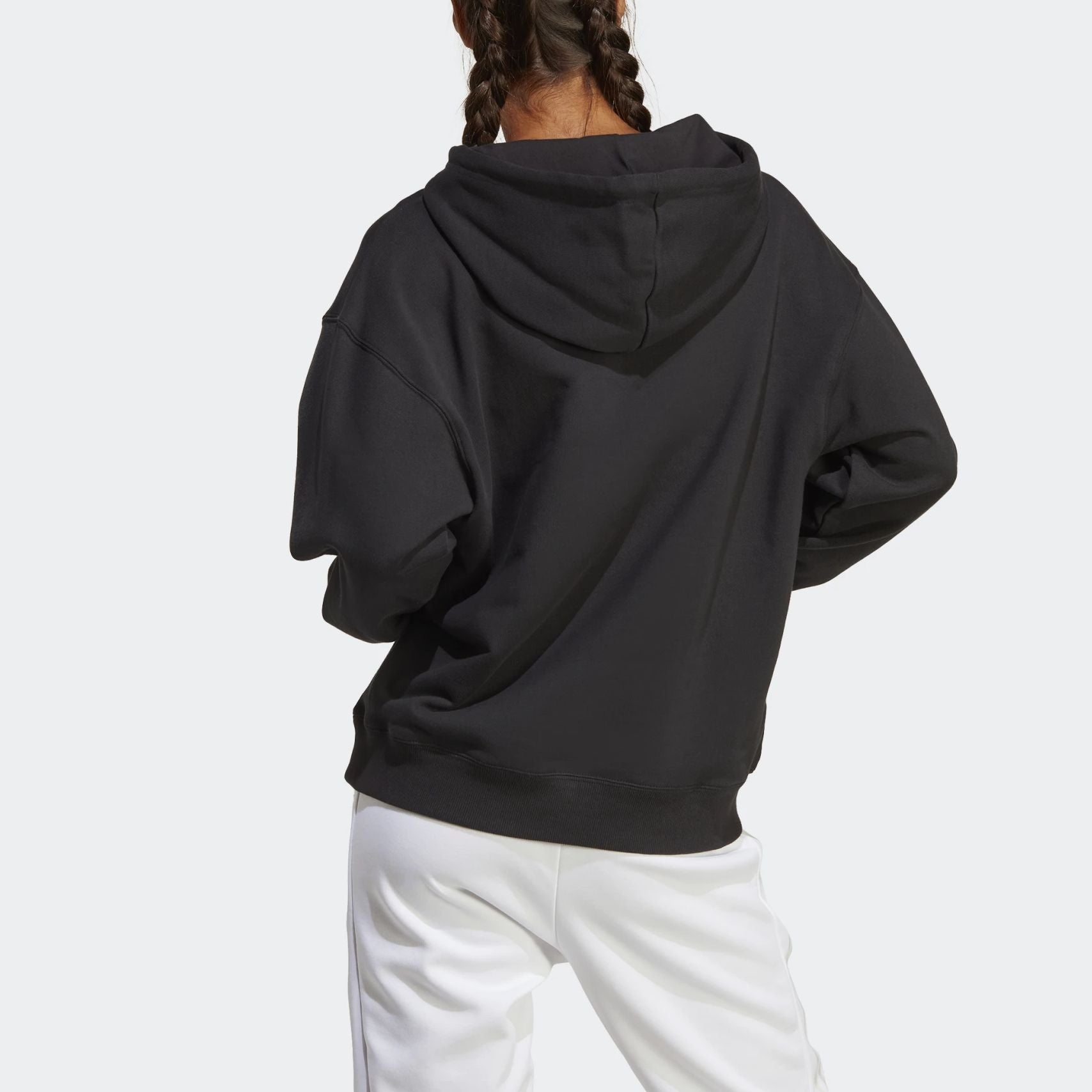 (WMNS) adidas Big Logo Oversized French Terry Hoodie Asia Sizing 'Black' HR4934