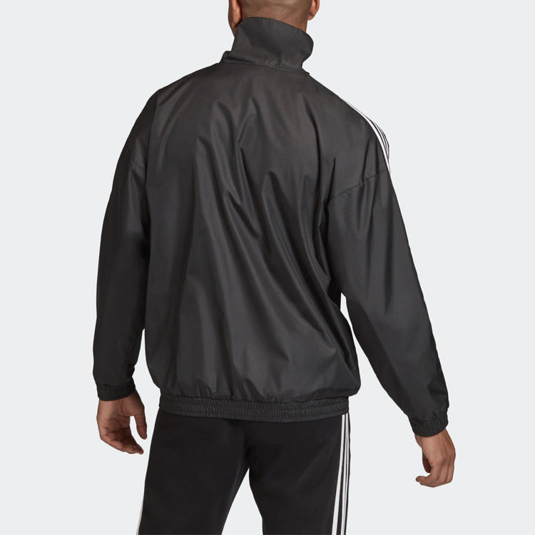adidas Casual Loose Training Sports Running Jacket Black GN1862