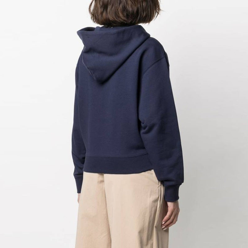 (WMNS) KENZO SS21 Small Tiger Head Embroidered Loose Version Hoodie Navy Blue FB52SW7774ML-76
