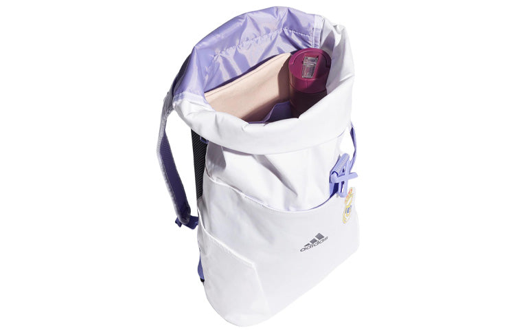 adidas Real Madrid Printing Large Capacity Backpack Unisex White / Purple H59679