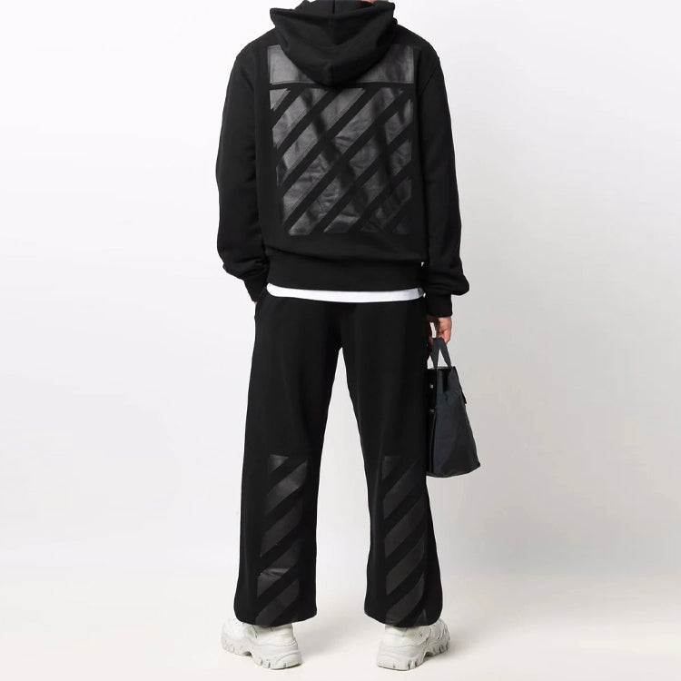 Men's Off-White SS22 Diagonal Stripes Bundle Feet Sports Pants/Trousers/Joggers Black OMCH029C99FLE0011010