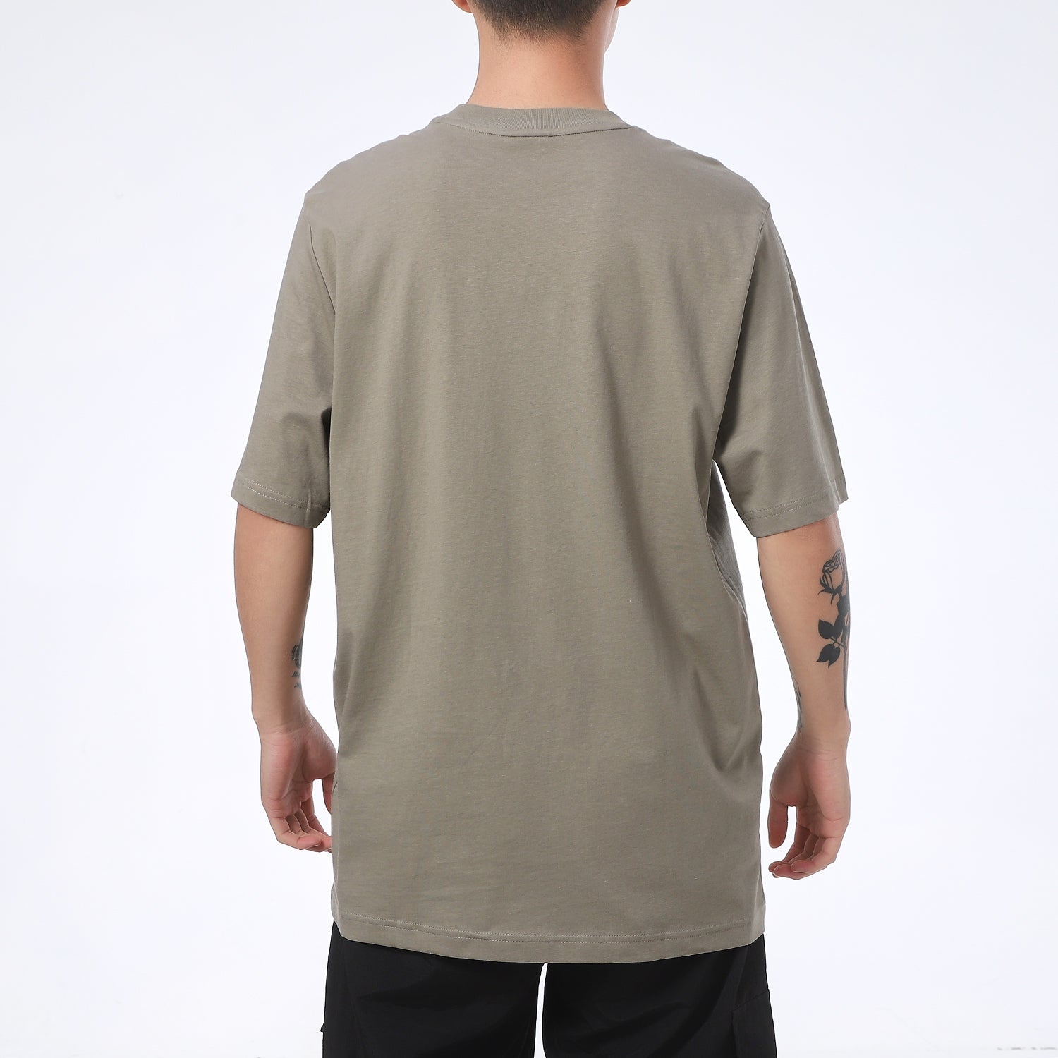 PUMA Classics Pocket Sports Loose Round Neck Short Sleeve Gray Green 532636-73