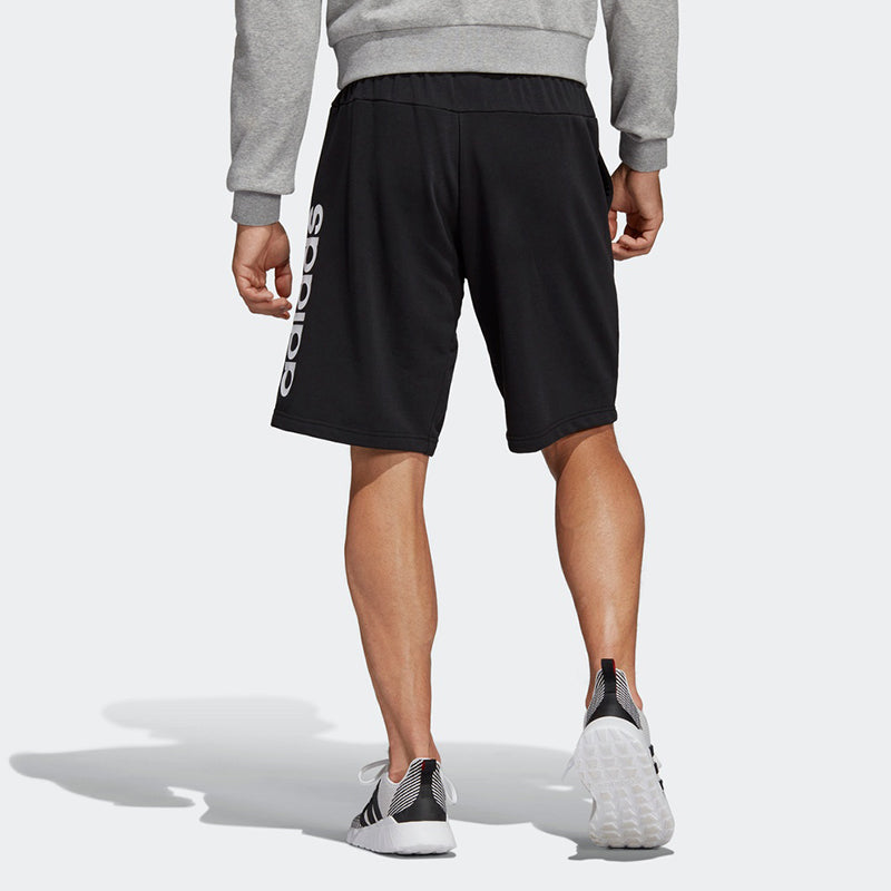 adidas E Lin Shrt Ft logo Printing Training Sports Shorts Black DU7827