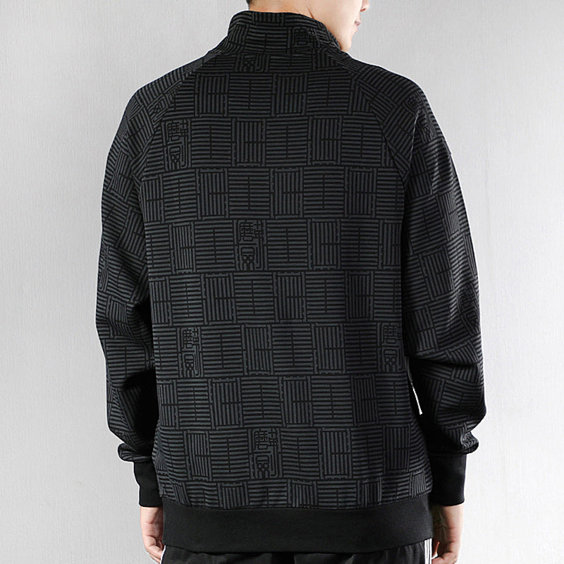 adidas Casual Running Sports Stand Collar Pullover Black FJ0190