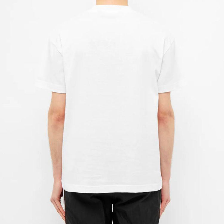 Men's PALM ANGELS Burning Skeleton Tee Flame Printing Short Sleeve White PMAA001R204130260188