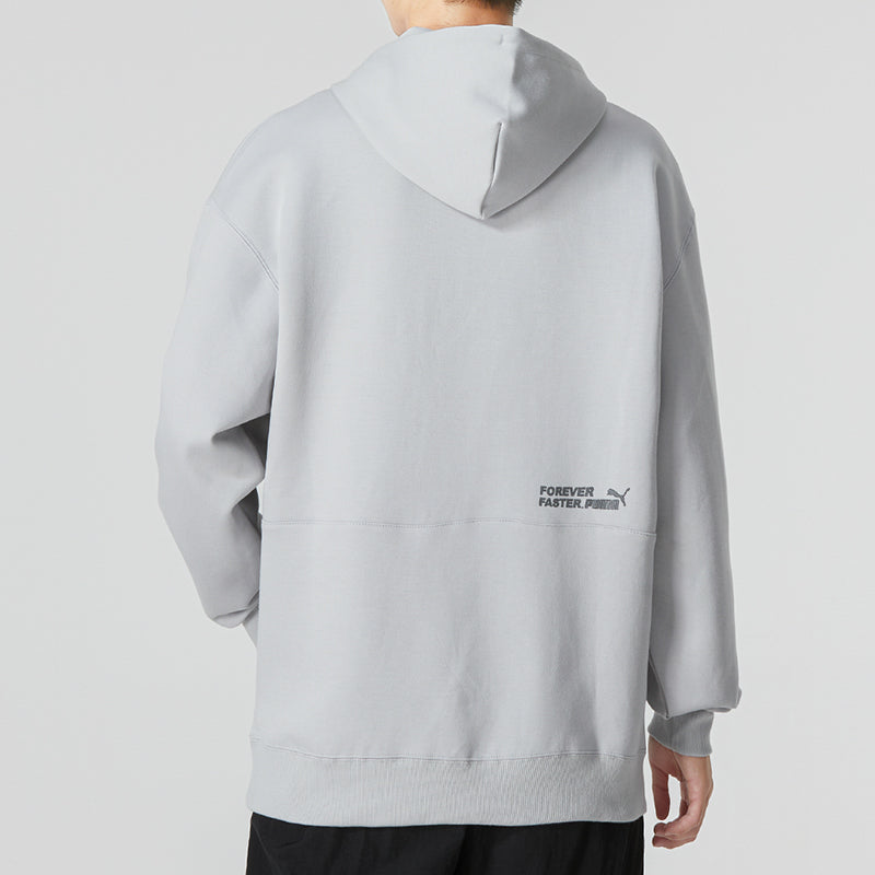 PUMA Small Logo Relaxed Logo Hoodie 'Grey' 673624-19