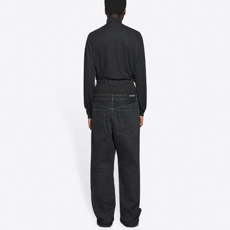 Balenciaga Double Waistband Pants 'Black' 661609TBP471055
