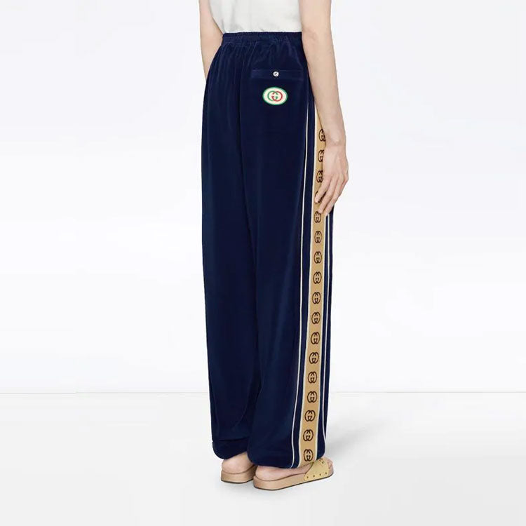 Gucci Velour Taped Oversized Track Pant 'Blue' 574097-XJA6U-4541