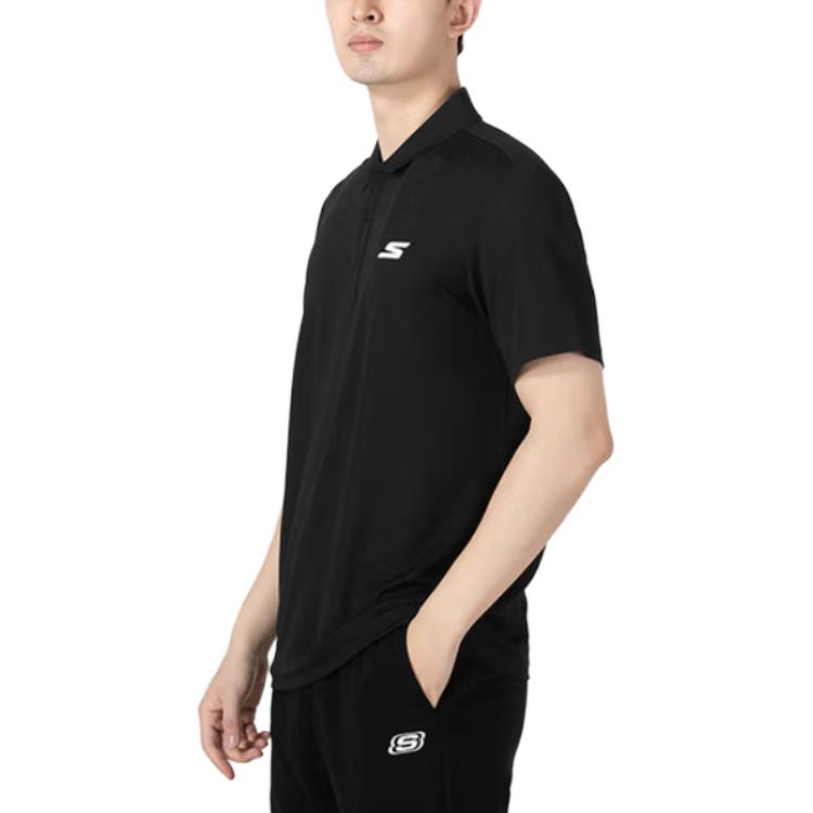 Skechers Classic Logo Polo Shirt 'Black White' P122M053-0018