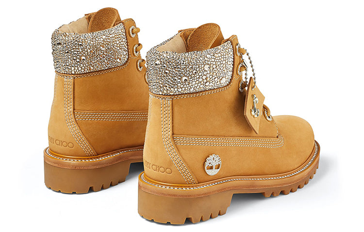 (WMNS) Timberland x Jimmy Choo 6 Inch Crystal Boots 'Wheat Nubuck with Crystals' A4274