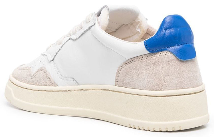 (WMNS) AUTRY Medalist Low Leather and Suede 'White Beige Blue' AULW-LS49