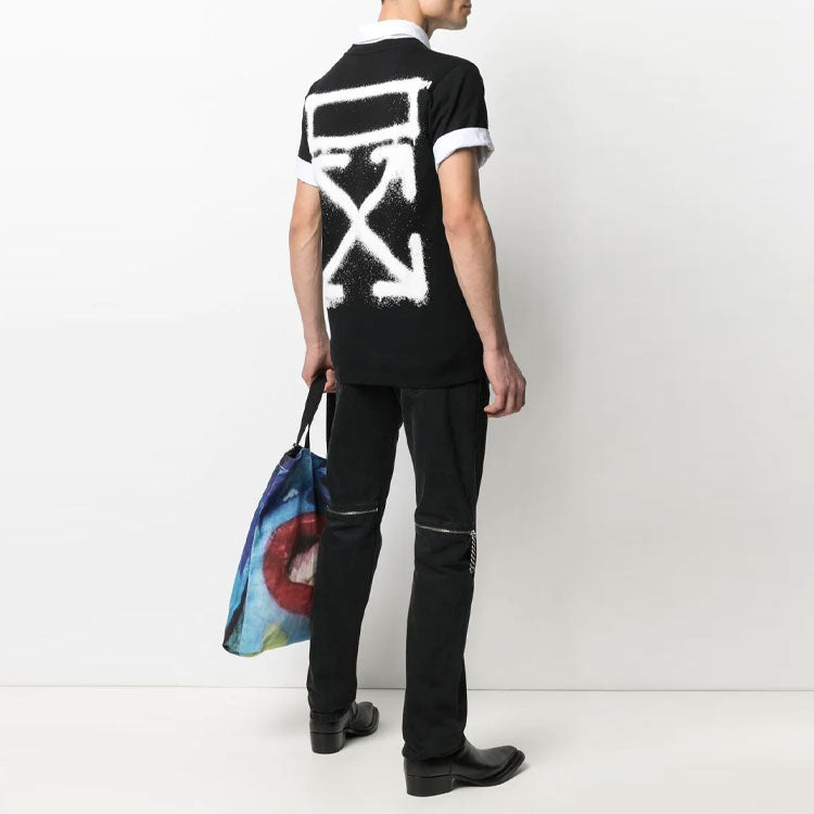 Off-White SS21 Logo Printing Short Sleeve Ordinary Version Black OMAA027S21JER0051001