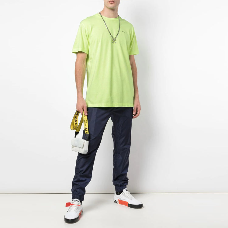 Off-White Small Logo Round Neck Short Sleeve Green OMAA027R201850176210