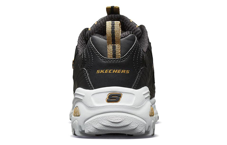 (WMNS) Skechers D'Lites Low-Top Daddy Shoes Black/Gold 11919-BKGD
