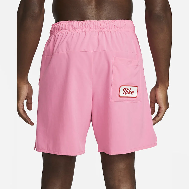 Nike Solid Color Drawstring Lacing Mid Waist Straight Shorts Men's Pink DX1540-607