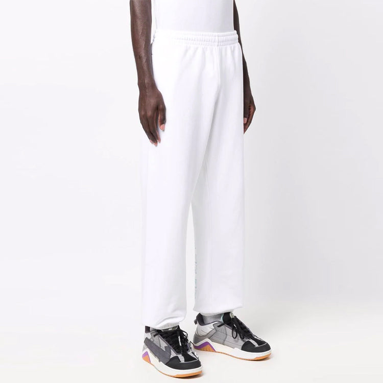 Men's Off-White FW21 Logo Sports Pants/Trousers/Joggers White OMCH029F21FLE0060184