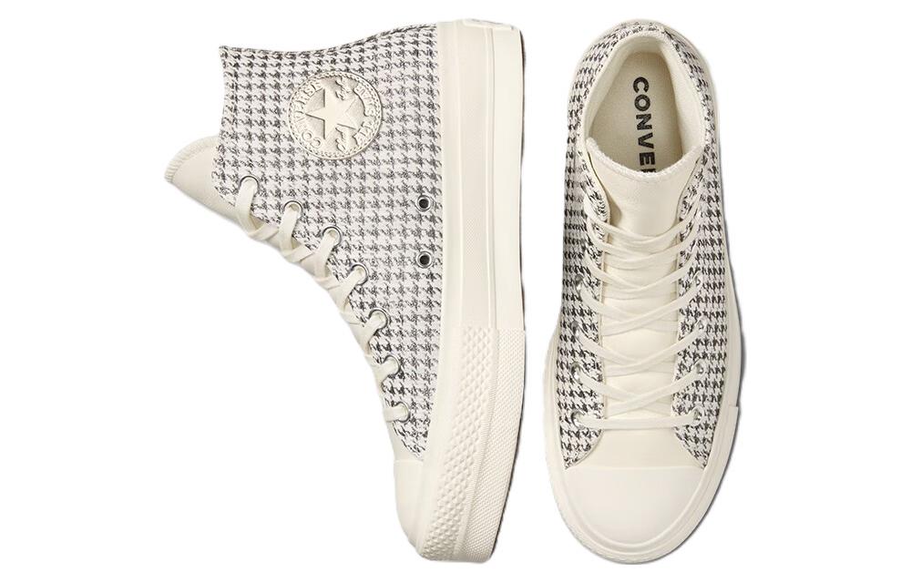 (WMNS) Converse Chuck Taylor All Star Lift Platform High 'Houndstooth Shine - Egret Pure Silver' A04276C