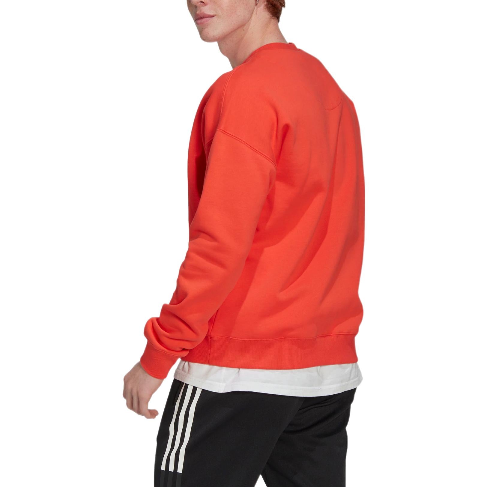 Men's adidas Contrasting Colors Pattern Printing Round Neck Pullover Red HN1944