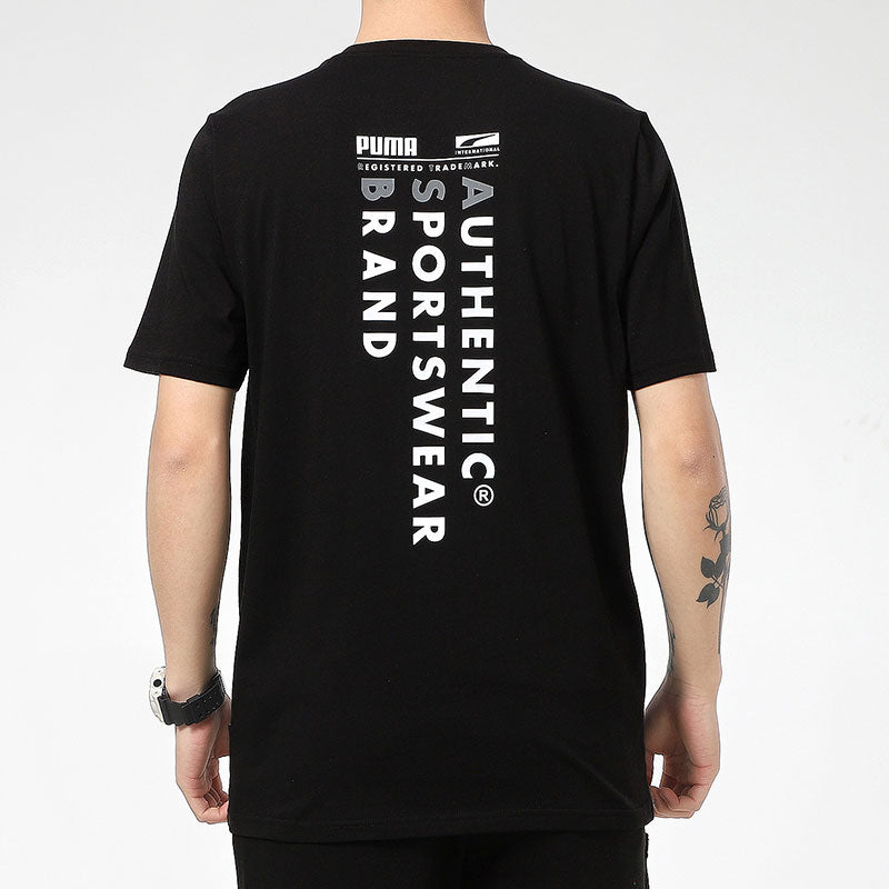 PUMA Casual Graphic T-Shirts 'Black' 855975-01