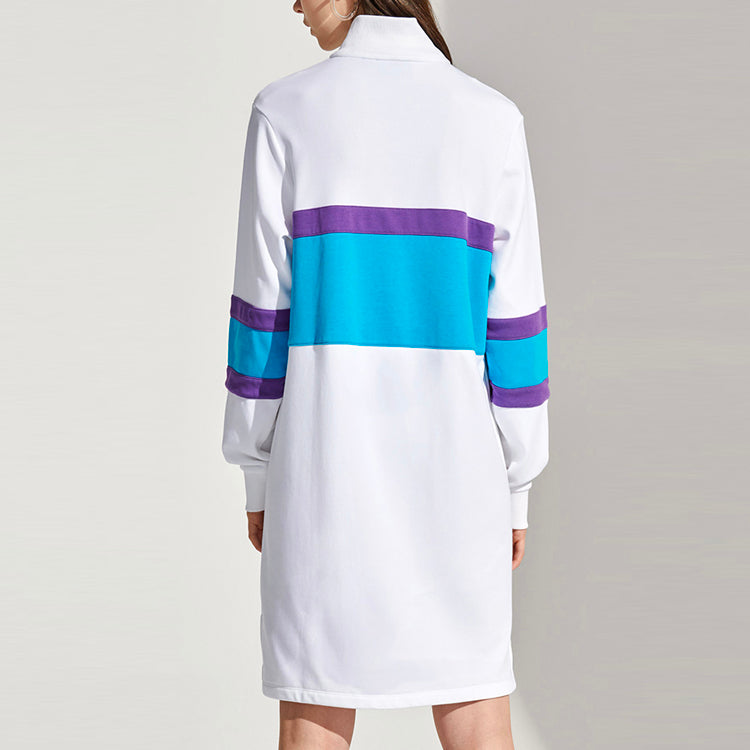(WMNS) Fila Casual Sports Mid-length Pullover 'White Blue Purple' T11W112301F-WT