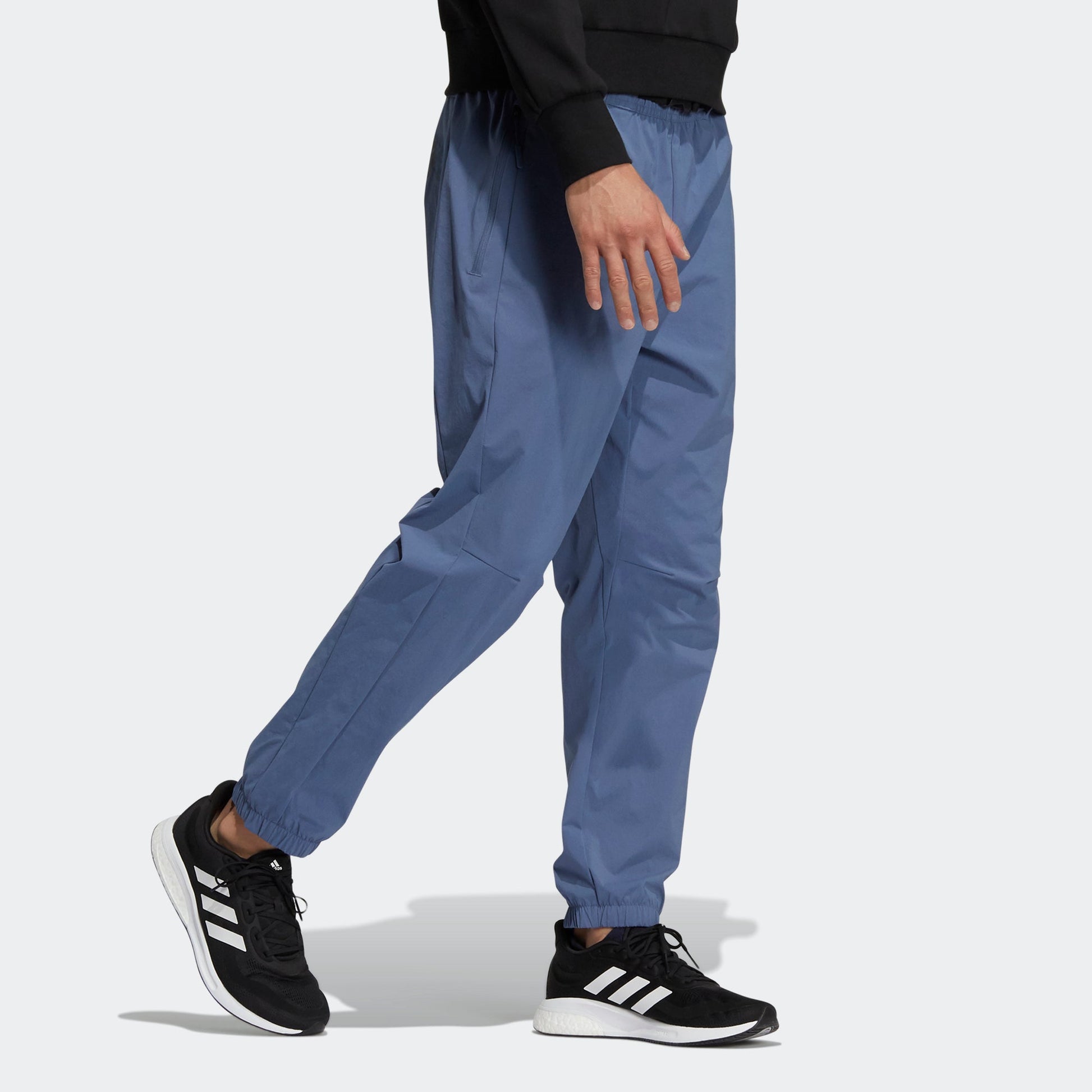 Men's adidas Wj Wv Pnt Martial Arts Series Woven Loose Bundle Feet Sports Pants/Trousers/Joggers Sky Blue HE5126