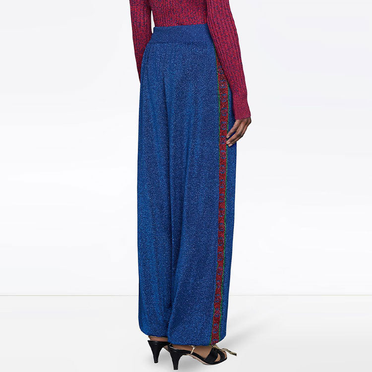 (WMNS) Gucci Wool Lam Track Bottoms 'Blue Red Multicolor' 579764-XKAQ9-4034