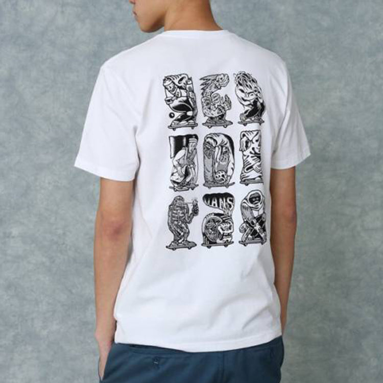 Men's Vans Asian Artist Crossover Series Pattern Printing Short Sleeve White VN0A4P5FWHT