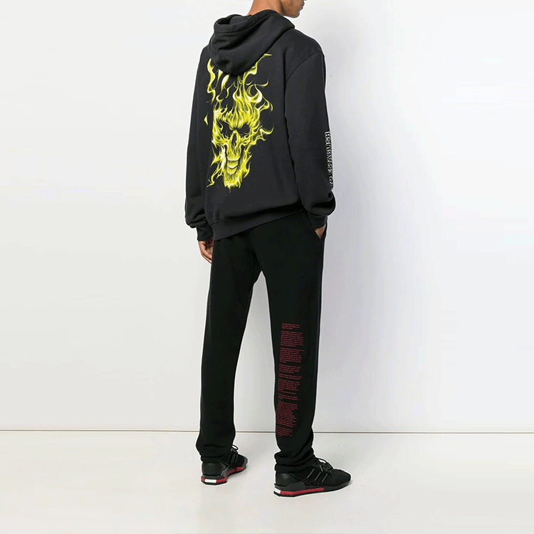 HERON PRESTON Skull Hoodie 'Off Black' HMBB004F198080150488