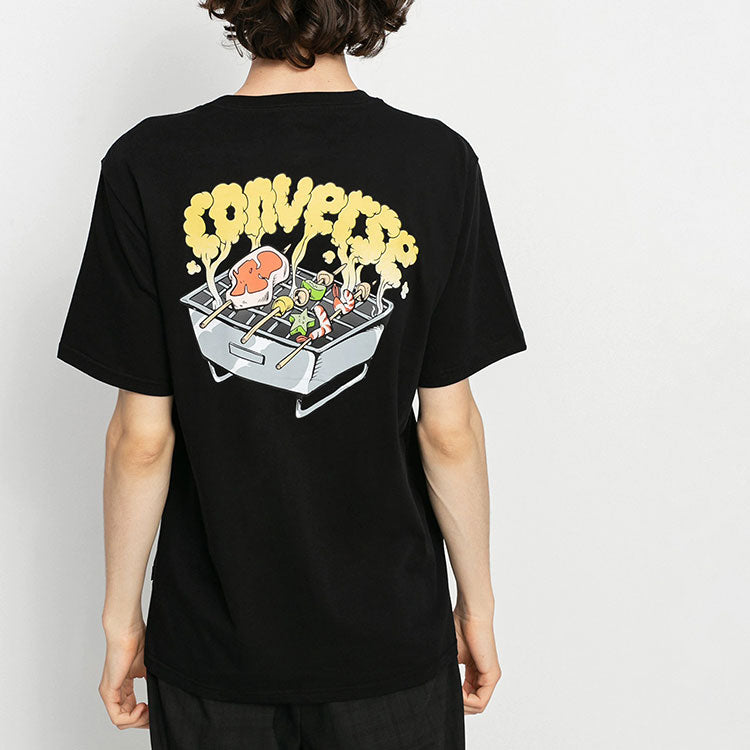 Men's Converse Pattern Casual Sports Short Sleeve Black 10021513-A02