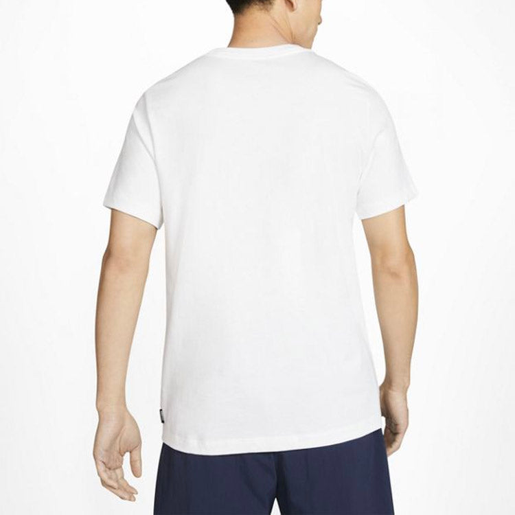 Nike Alphabet Pattern Round Neck Cotton Short Sleeve White CT8430-101