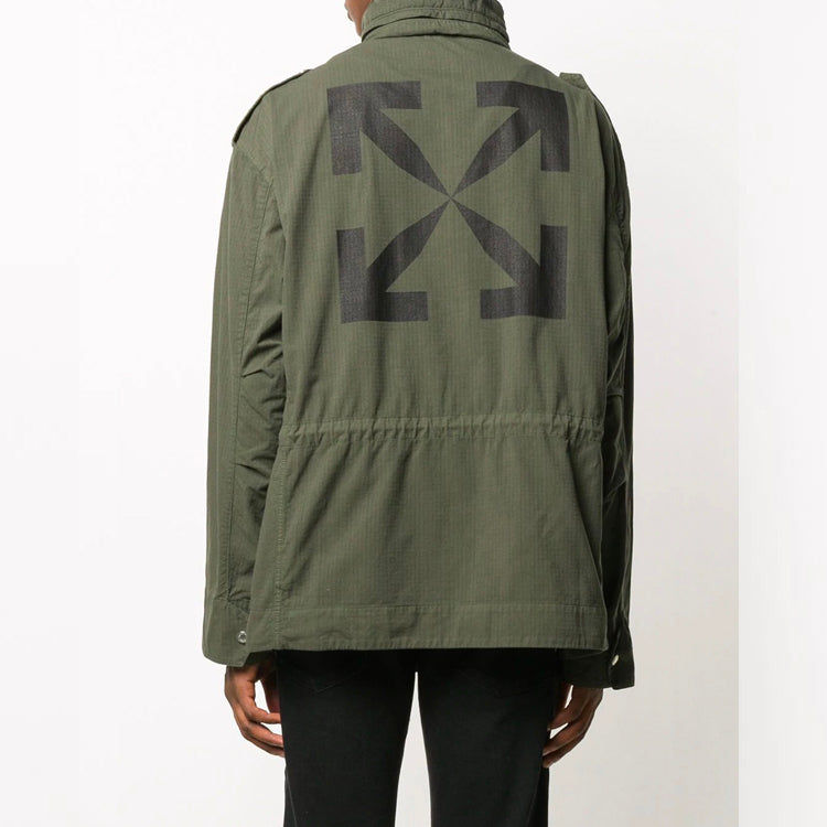 Off-White FW20 Arrow Logo Sports Coat Men's Green OMEL012E20FAB0025610
