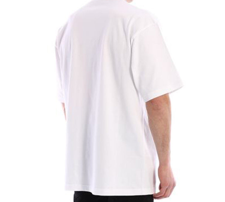 Men's Balenciaga Symbolic Round Neck Alphabet Printing Short Sleeve White 620969TIV509040