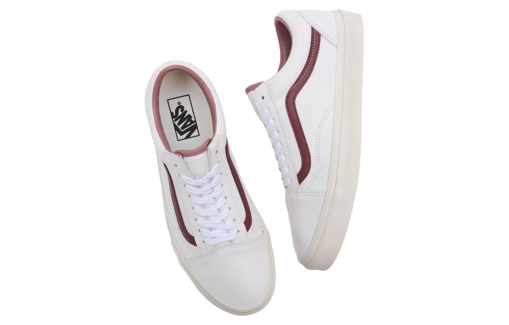 Vans Old Skool Premium Leather 'White Dark Red' VN0007NT7BF