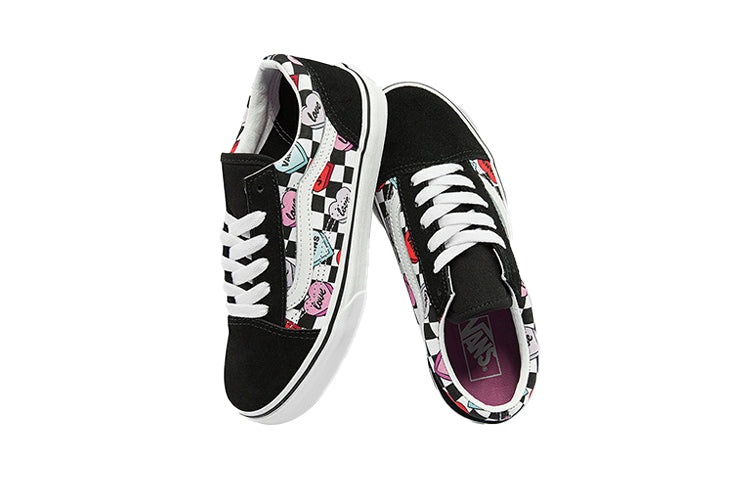 Vans Old Skool Damier Sneakers K Black/White/Red VN0A7Q5FABY