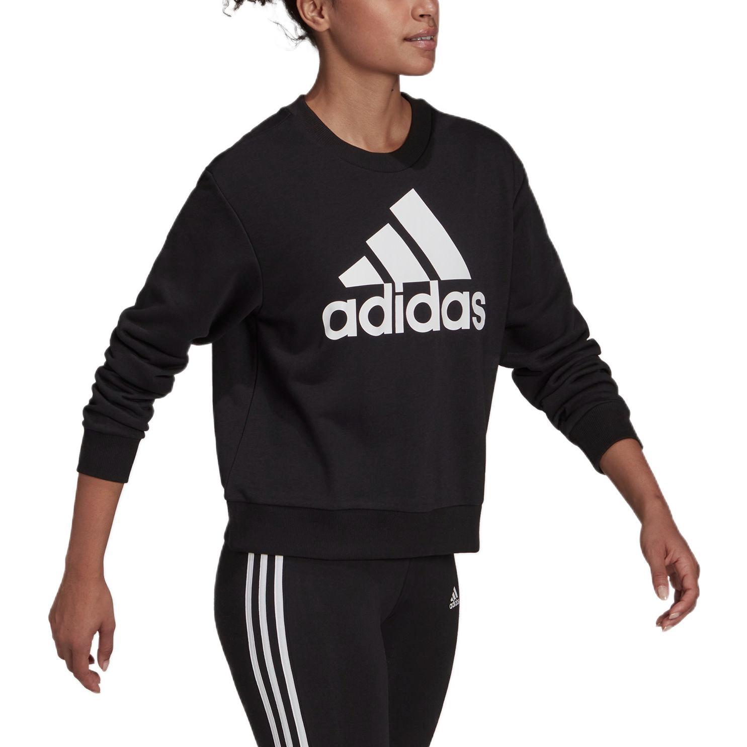 (WMNS) adidas Essentials Logo Loose Sweatshirt 'Black' HD1757