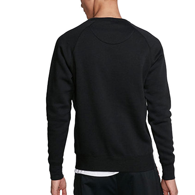 Men's Air Jordan Logo Embroidered Sports Round Neck Pullover Black BQ2941-010
