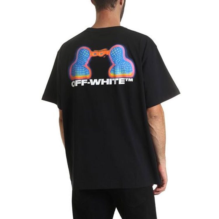 Off-White Black Printing Short Sleeve Loose Fit OMAA038E191850061088