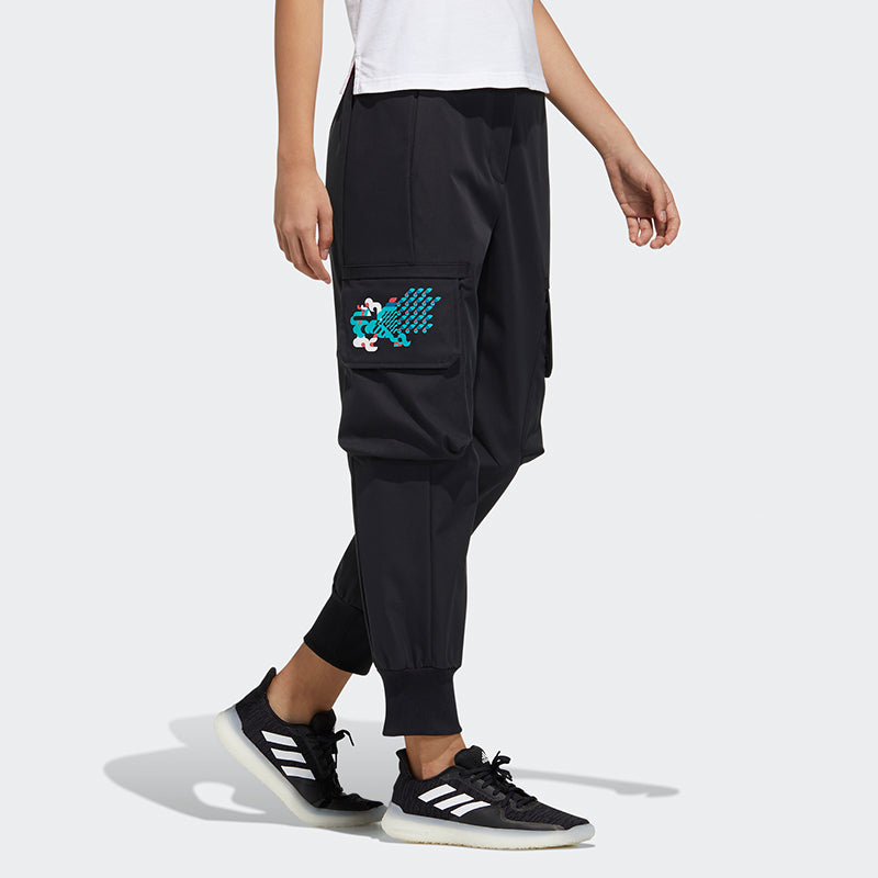 (WMNS) adidas Cny Pt Wv Big Pocket Logo Woven Bundle Feet Sports Pants/Trousers/Joggers Black GQ8840
