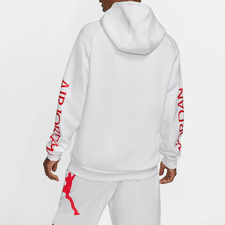 Air Jordan Jumpman Classics logo Printing Fleece Lined Stay Warm Pullover White BV6011-100