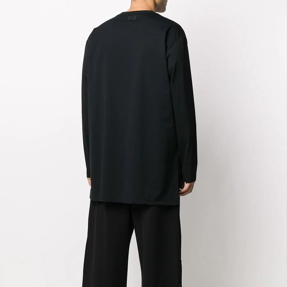 Men's Y-3 TRVL LS TEE Sports Long Sleeves Black T-Shirt FN3431