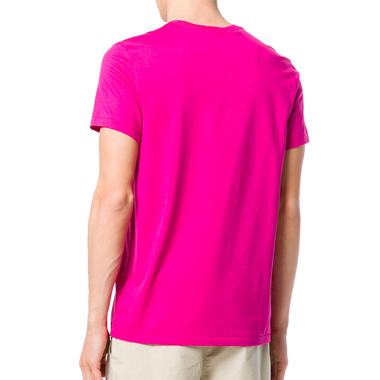 Men's Burberry Pure Cotton Logo Round Neck Short Sleeve Rose Red 40685931