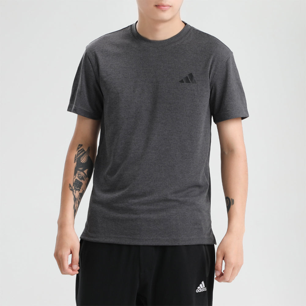 adidas 3-Bar Tech Tee Sports Training Alphabet Printing Round Neck Short Sleeve Gray GR7103